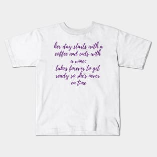 Coffee and Wine Kids T-Shirt